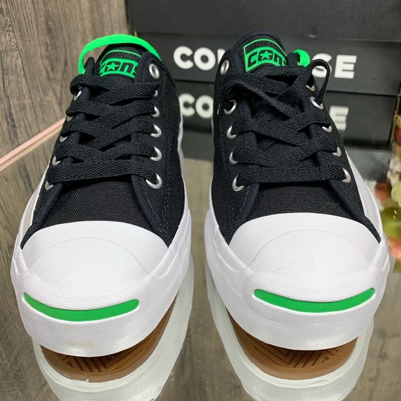 🛍 CONVERSE JR PRO OP OX BLACK black/acid green/w - Picture 6 of 8